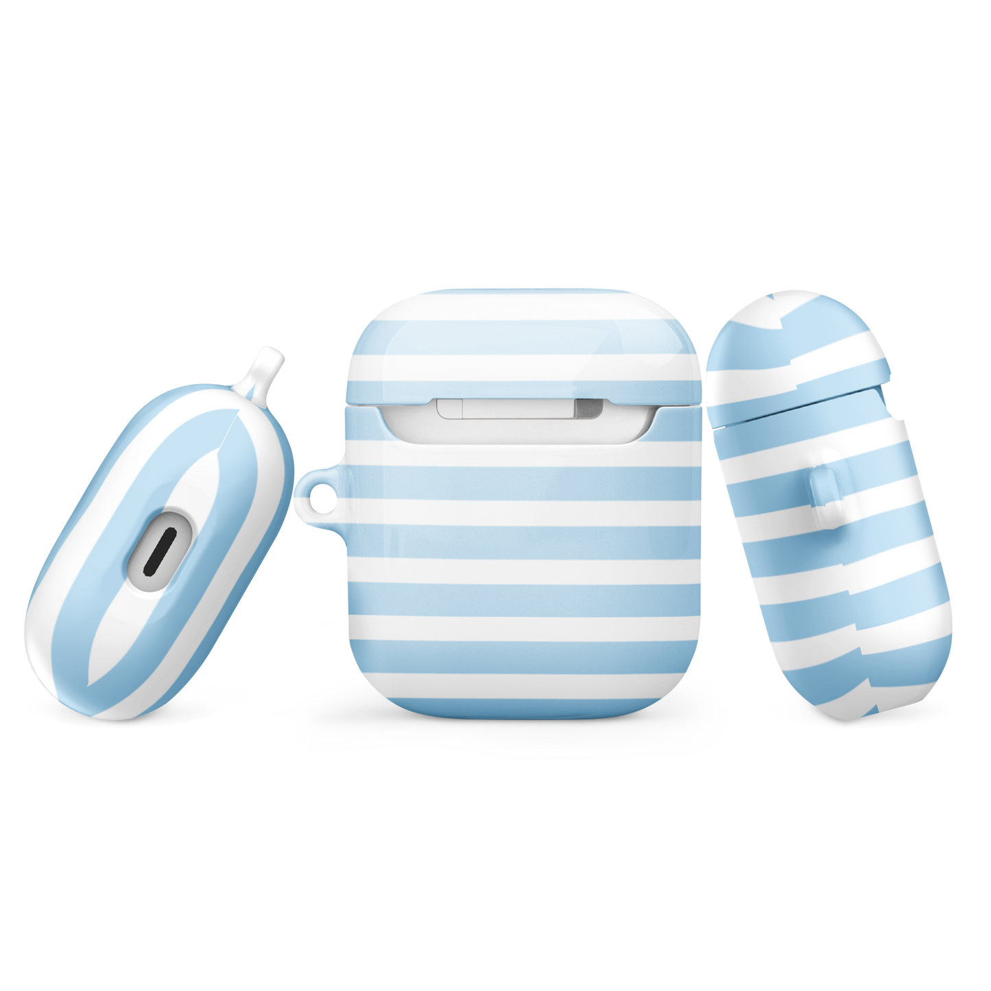 NAUTICAL CHARM Light Blue Striped Tough Case for AirPods®