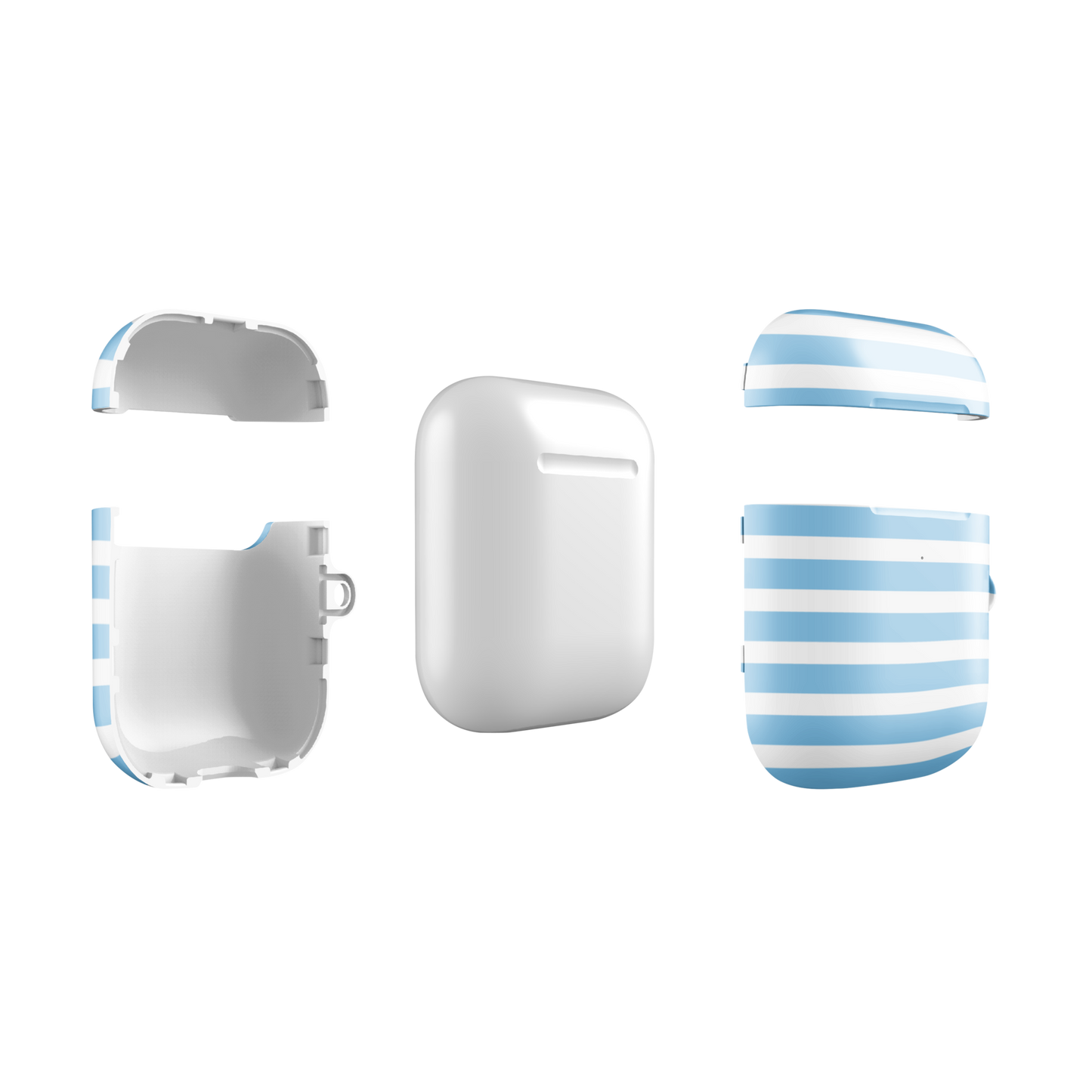 NAUTICAL CHARM Light Blue Striped Tough Case for AirPods®