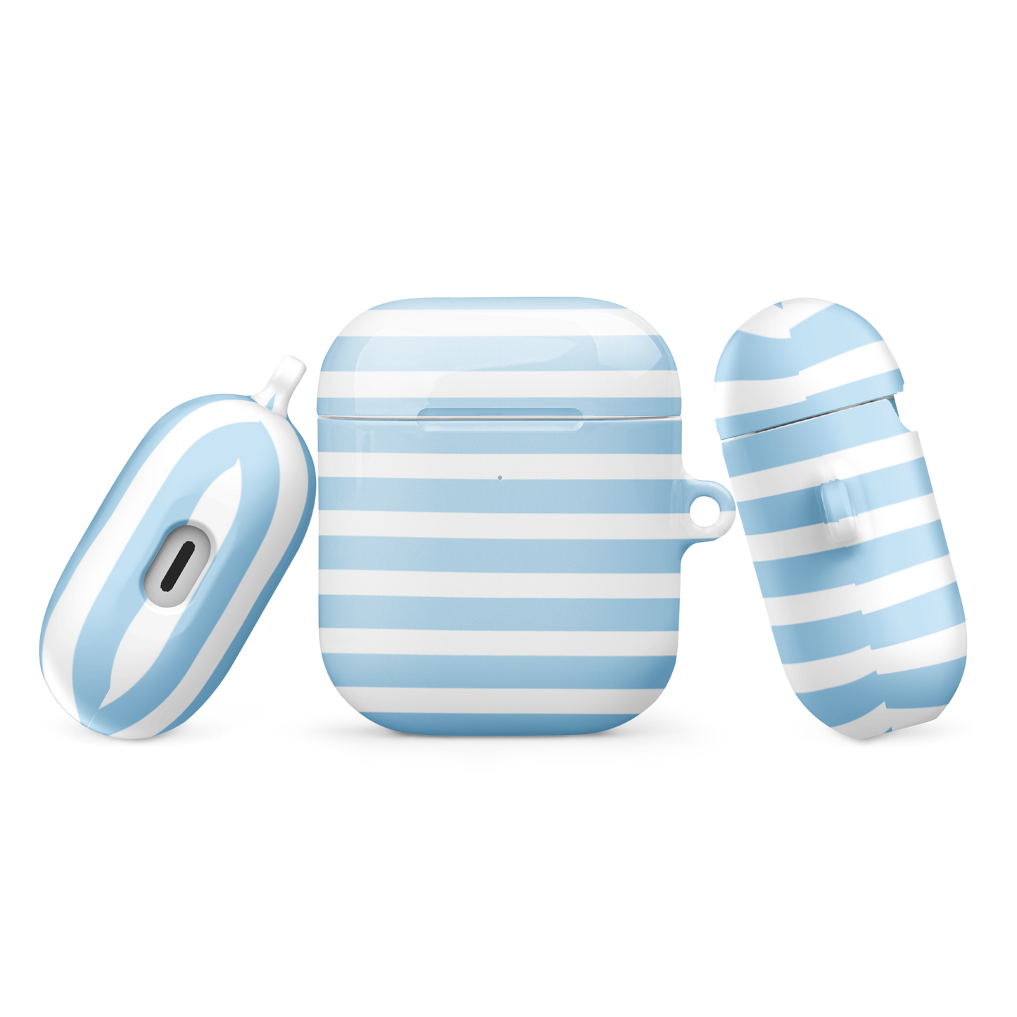 NAUTICAL CHARM Light Blue Striped Tough Case for AirPods®