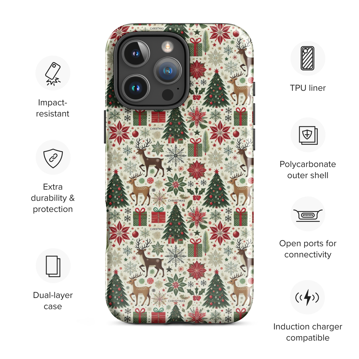 Holiday Tough Case for iPhone® – Festive Style, Exceptional Protection 🎄✨